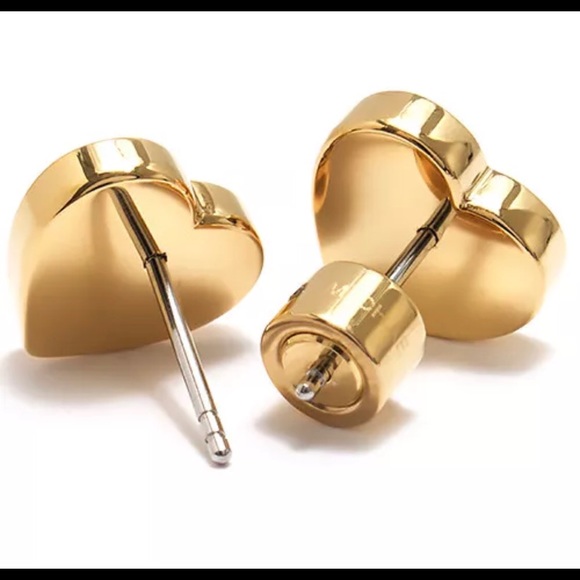 😍Gold Michael Kors Logo Crystal Stud Earrings😍 - Picture 4 of 8